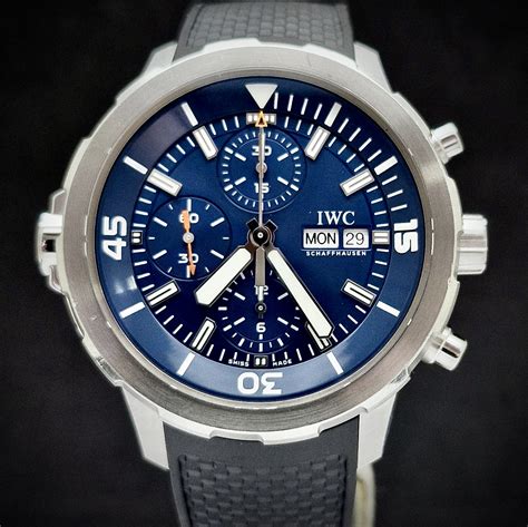 iwc aquatimer chronograph blue orange|iwc aquatimer chronograph jacques cousteau.